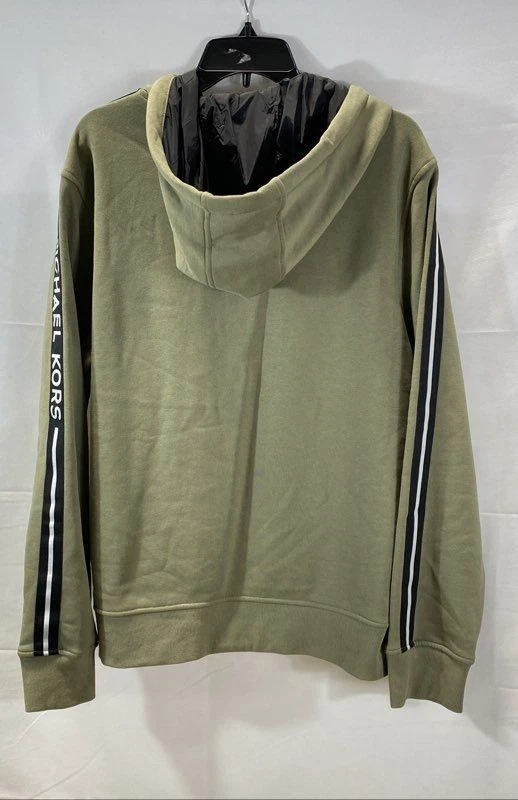Felpa con cappuccio e zip intera Michael Kors uomo verde taglia XL