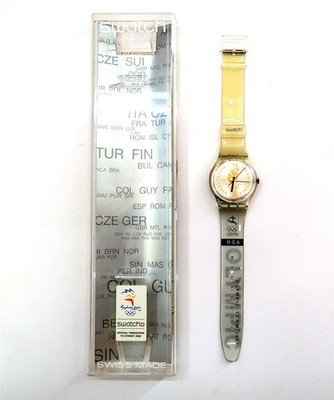 Swatch Watch REPUBLIC OF SOUTH AFRICA RSA GZ150 Olympic Team 1996 in Wrong Case