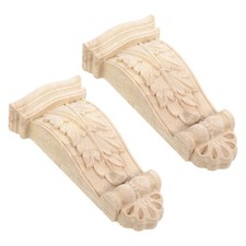 2 Pcs European Rustic Wooden Corbels Carved Roman Style for Home