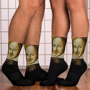 William Shakespeare Socks Literary Classic Author Crew Socks