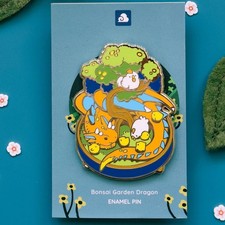 Dragon Enamel Pin - Bonsai Garden Brooch - Mythical Creatures  Fantasy Jewelry