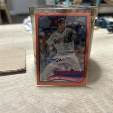 Gavin Williams 2024 Topps Chrome 1989 Silver Pack Orange Auto Refractor /25 (RC)