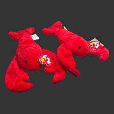 Vintage Ty Beanie Baby Pinchers the Lobster Plush Stuffed Toy Lot of 2