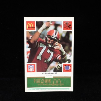 1986 Rick Bryan    Atlanta Falcons McDonald's GREEN  Game Card #77