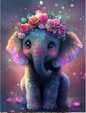 Elephant Diamond Art Kits for Adults, 5D Animal 12 16 inch,