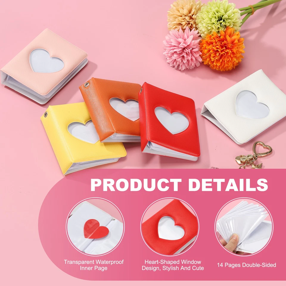 3 Inch Mini Photocard Binder Heart Hollow Photocard, Red - Image 3 of 4
