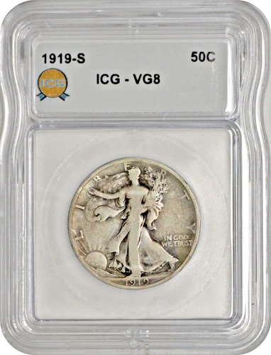 Photo of a 1919-S Walking Liberty Half Dollar from an eBay listing that sold on Jul 20, 2026