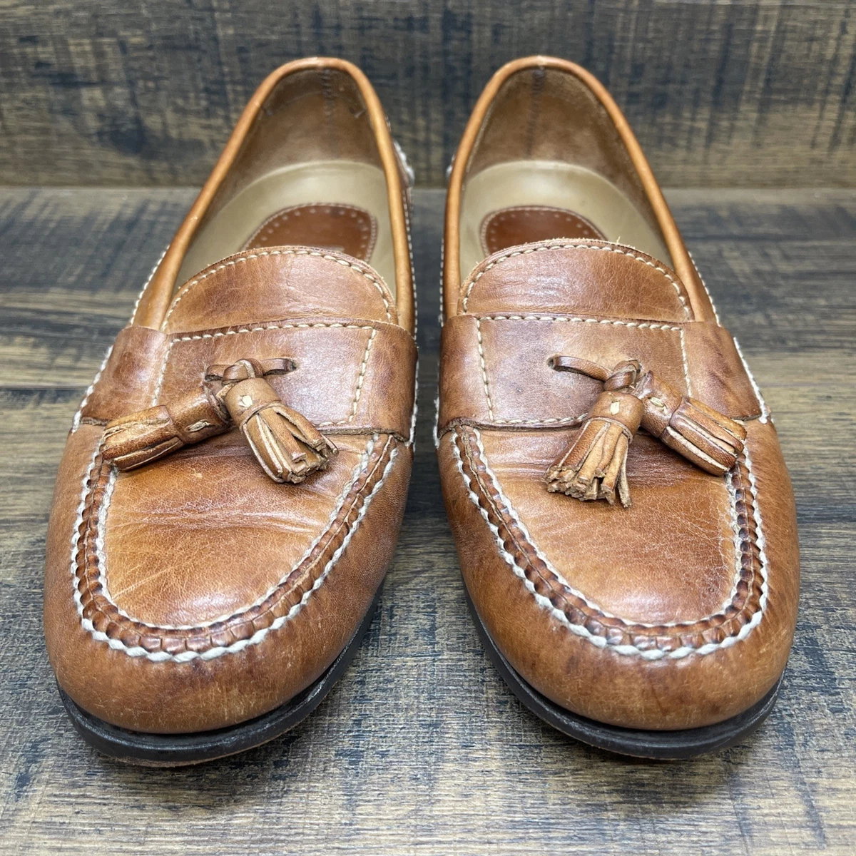 Johnston & Murphy Men\'s sz 8.5M Hardiman Tie Driving Moccasins Chestnut Brown Johnston & Murphy Driving Moccasins Men main image 2