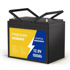 12V 100Ah LiFePO4 Lithium Battery for Solar RV Marine Off-Grid Long Lifespan CA