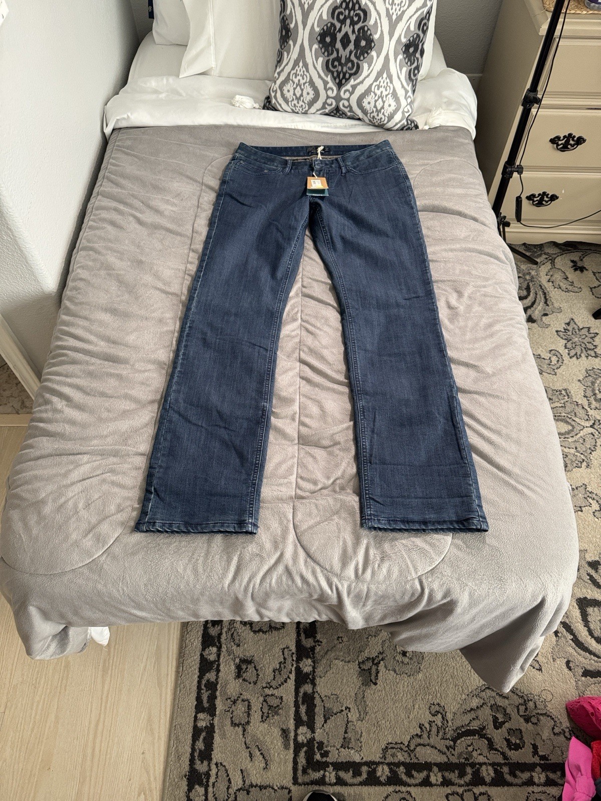 Deep Blue Boyfriend Jeans Straight Women's Sz 4/27 Lined Cot