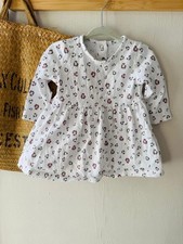 Matalan White Pastel Animal Print Long Sleeve Dress - 3-6months