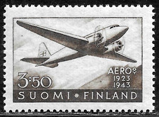 HICK GIRL-MINT FINLAND STAMP   SC#C2  1940  AIRMAIL  DOUGLAS DC-2   B856