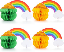4 Pcs St Patricks Day Table Decorations St. Patrick'S Day Honeycomb Centerpieces