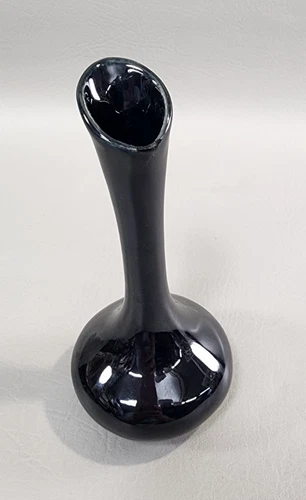 Van Briggle Pottery SIGNED Vintage Black Bud Vase Colorado Springs 7"