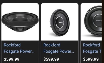 Rockford Fosgate shallow mount T1S2-12 12in Car Subwoofers.  Retail for $599 ea.