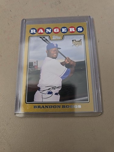 2008 BRANDON BOGGS TOPPS UPDATE GOLD BORDER ROOKIE CARD. TEXAS . 0637/2008. - Picture 1 of 2