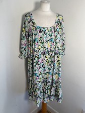 AND/OR A line Dress 14 NEW floral print oversize beach cover up cotton sack
