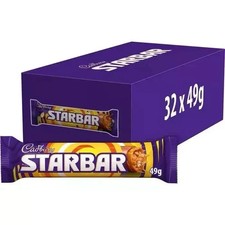 Cadbury Starbar Chocolate 49g  Bars Full Box of 32 Bars
