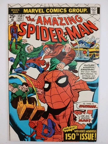 The Amazing Spider-Man #150 VF 8.0 (Marvel 1975) Printer defect with staples