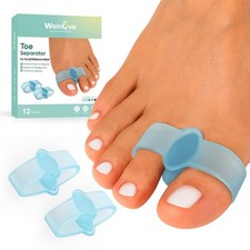 Pack of 12 Bunion Corrector, Toe Separators with 2 Loops, Big Toe Spacer Suit...
