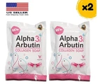 2 Packs Alpha 3 Plus Arbutin Collagen Whitening Body Soap Skin Reduce Acne 80gr
