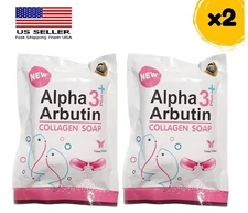 2 Packs Alpha 3 Plus Arbutin Collagen Whitening Body Soap Skin Reduce Acne 80gr