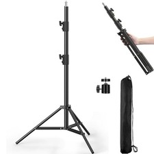 Photography Light Stand, 110"/9.2ft/280cm Portable Reverse Folding Tripod wit...