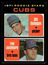 Cubs 1971 Rookie Stars Jim Dunegan / Roe Skidmore 1971 Topps A Card #121. rookie card picture