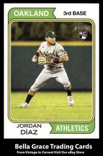 2023 Topps Heritage Jordan Díaz #153 Oakland Athletics Rookie MLB Baseball 