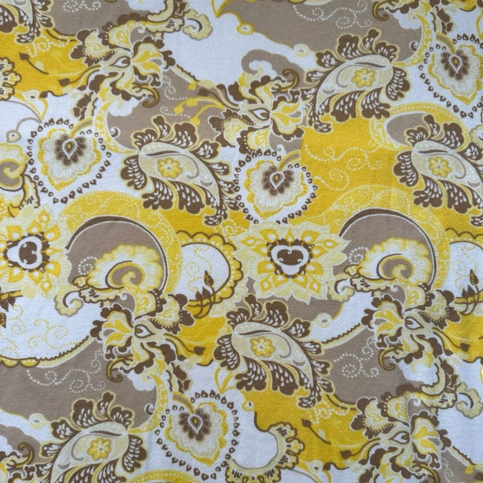 Camiseta Charter Club Luxury Algodón Pima Estampado Paisley Mujer’s XL Amarillo Tejido Top Foto 3 de 4