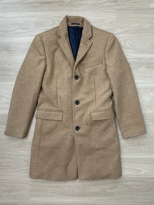 NWT J Crew Factory Thompson Overcoat Men's 36 Topcoat Wool Heather Acorn Brown