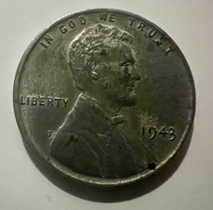 1943 Steel Wheat Penny No Mint Mark