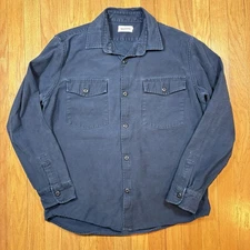 Taylor Stitch Men’s Size 44 Navy Blue Shirt Jacket Utilitarian Surplus *FLAW*