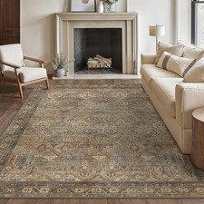 Washable Rug 5x7 Area Rug for Living 5' x 7' Rectangular Area Warm Taupe