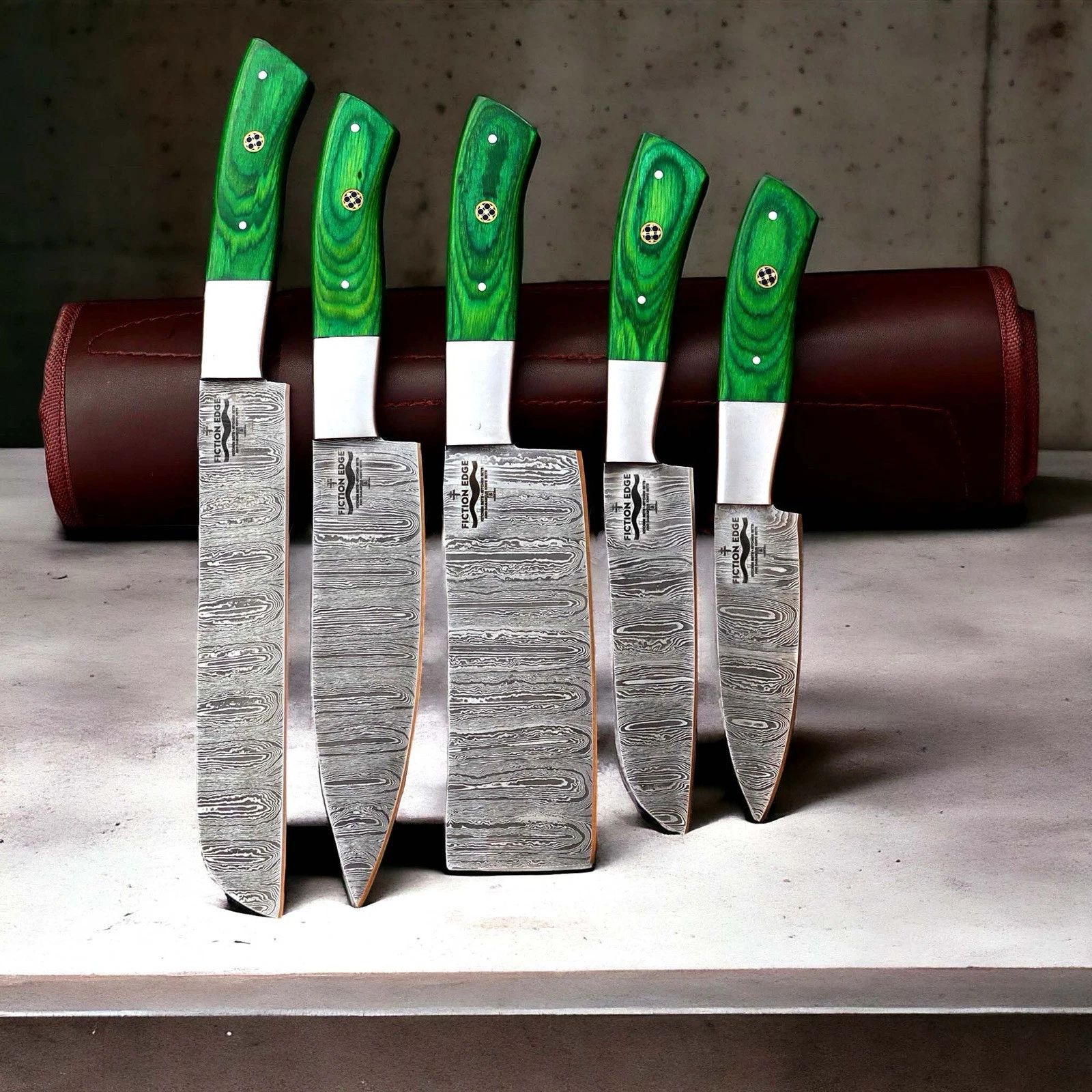 Handmade Damascus Steel Kitchen Knife Set – Razor Sharp, Free Shipping!