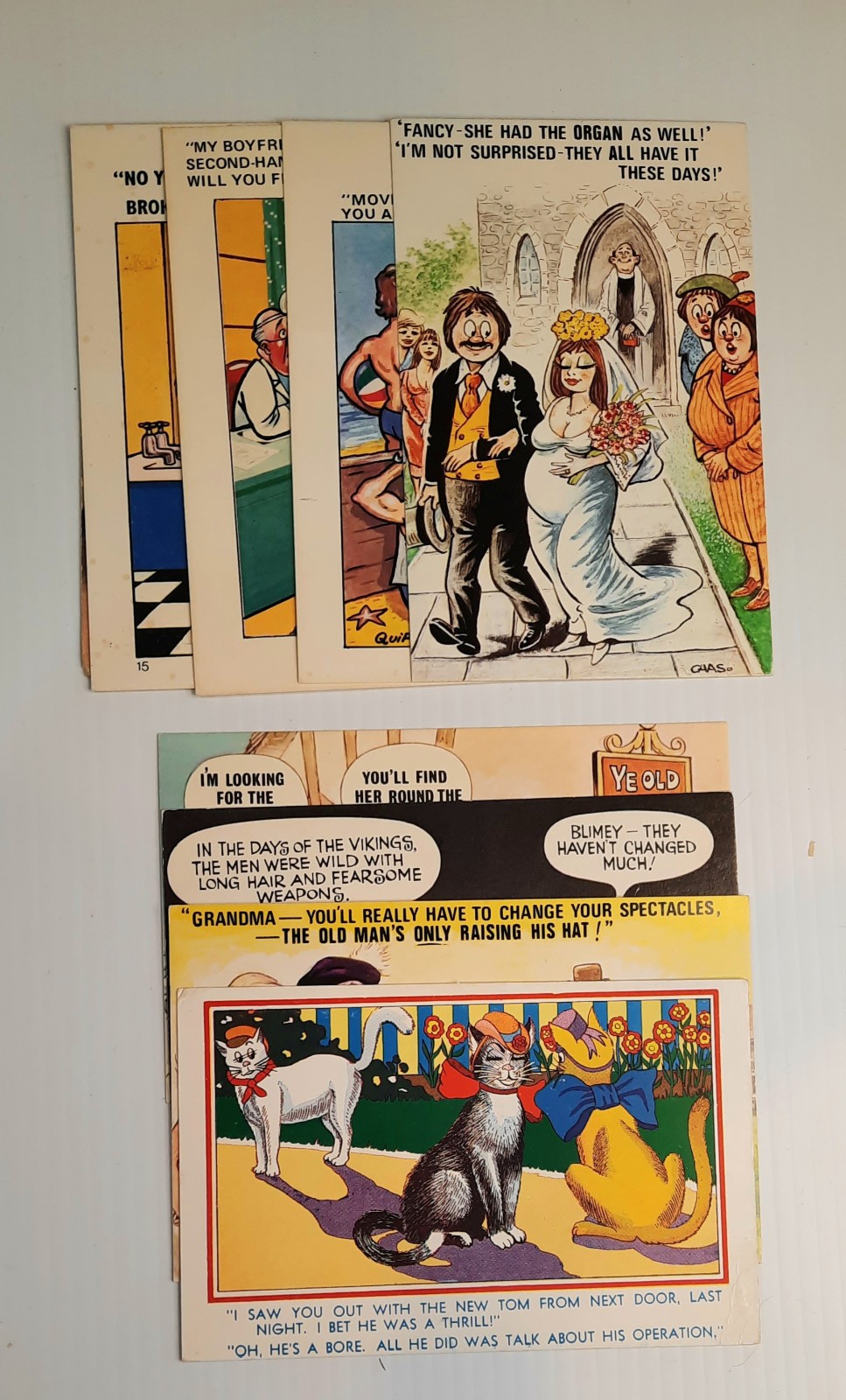 Vintage Postcard Collection of 9 Humorous Quirky Postcards