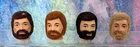 Hasbro GI Adventure Team Fuzz Head - 4 Heads Only w/ Wear and Hair Rubs