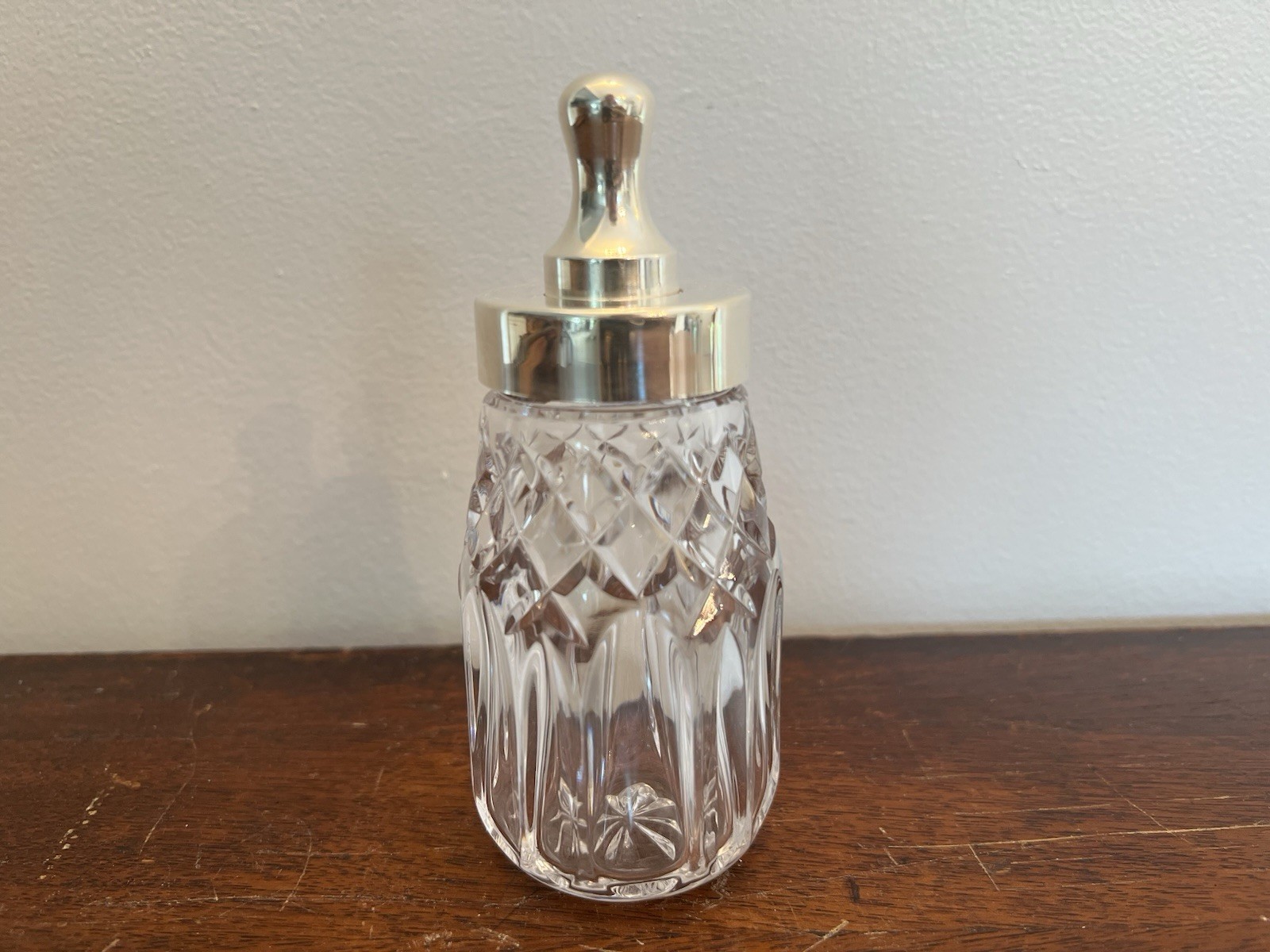 Waterford Crystal Baby Bottle with Elegant Silver Plated Lid