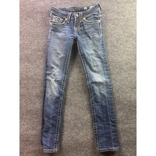 Miss Me Skinny Jeans Girls Size 10 Dark Wash JK5014S58 Embellished Pockets