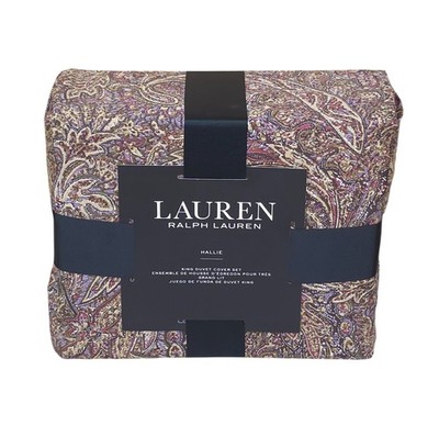 Lauren Ralph Lauren Hallie King Duvet Cover Set 100% Cotton Paisley 2 King Shams
