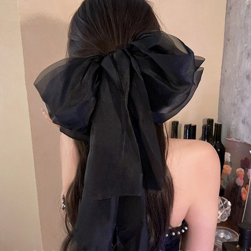 Fairy Oversized Ribbon Bow Hair Clip Sweet Princess Bowknot Hair Tie Headwear 1X - Image 4 of 4