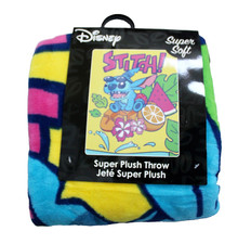 Disney Lilo  Stitch Tropical Fruit Print Throw Blanket Multicolor NWT