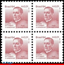 RA30 BRASIL 1994 ENFERMEDAD DE HANSEN, HANSENIASIS, PADRE S.UCHOA, MI# Z31, BLOQUE MNH