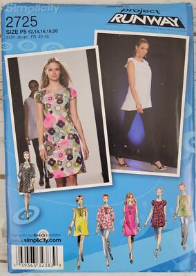 Simplicity 2725 Sewing Pattern Misses Dress Tunic Size 12 14 16 18 20 Uncut