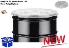 55 Gallon Drum Barrel Lid Snap-On Clear Flexible Cover Plastic Tight Head NEW