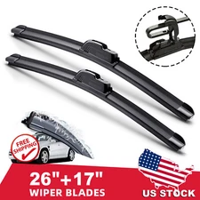 26"&17" Windshield Wiper Blades Premium OEM Hybrid silicone J-Hook High Quality