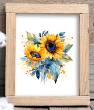 Floral Art Print, Sunflower Wall Art Decor, Botanical Wall Art, Nature Decor 28