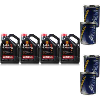 20L Motoröl Motul 8100 Eco-nergy 5W30 4x MANNOL Motor Flush ADDITIV