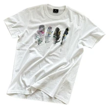 PAUL SMITH ORGANIC COTTON BIRDS FEATHERS SEMIFITTED T-SHIRT / TOP BNWT RARE Sz:L