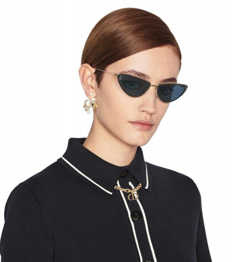 Dior Men Sunglasses Shiny Gunmetal Blue Cat Eye MISSDIOR B1U 